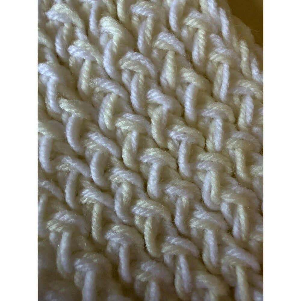 White And Cream Knit Beanie And Scarf Set For Kids - Picture 8 of 8